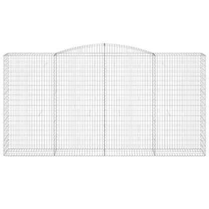 Gabionen mit Hochbogen 15Stk. 400x50x200/220cm Verzinktes Eisen