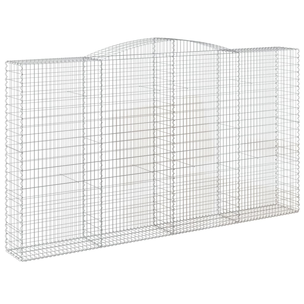Gabionen mit Hochbogen 5 Stk. 400x50x220/240cm Verzinktes Eisen