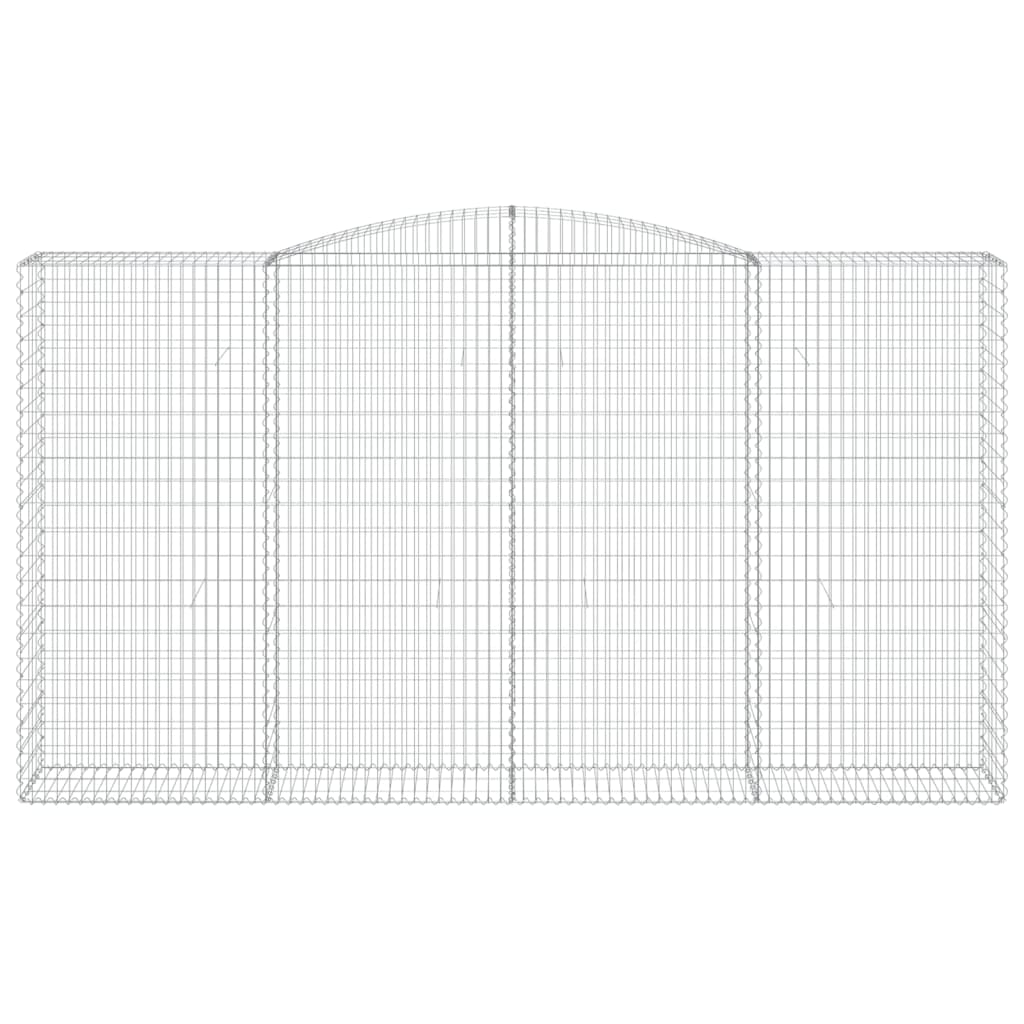 Gabionen mit Hochbogen 5 Stk. 400x50x220/240cm Verzinktes Eisen