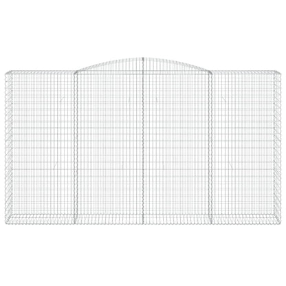 Gabionen mit Hochbogen 5 Stk. 400x50x220/240cm Verzinktes Eisen