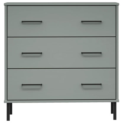Skænk OSLO med 3 skuffer Grå 77x40x79,5 cm massivt træ