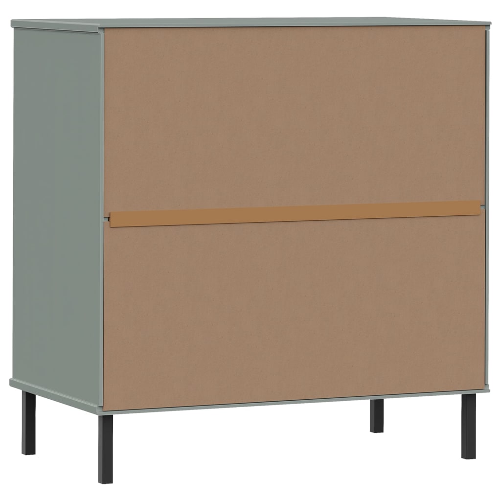 Skænk OSLO med 3 skuffer Grå 77x40x79,5 cm massivt træ