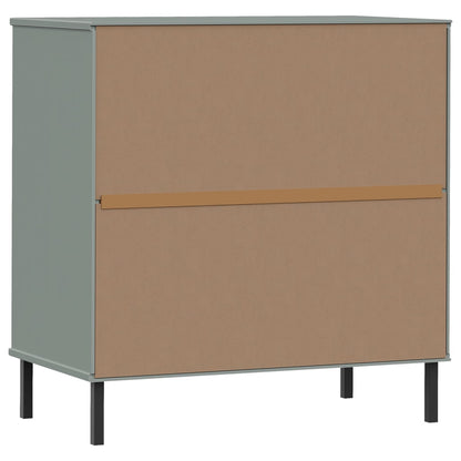 Skænk OSLO med 3 skuffer Grå 77x40x79,5 cm massivt træ