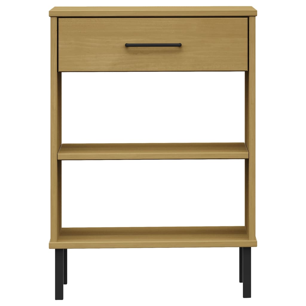 Konsolenschrank OSLO mit Metallbeinen Braun Massivholz Kiefer