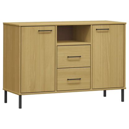 Skænk OSLO med metalben brun 113x40x77 cm massivt træ