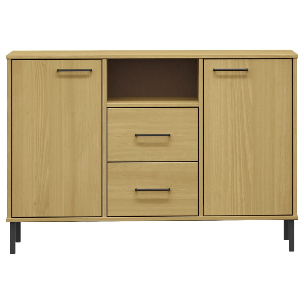 Skænk OSLO med metalben brun 113x40x77 cm massivt træ