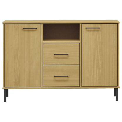 Skænk OSLO med metalben brun 113x40x77 cm massivt træ