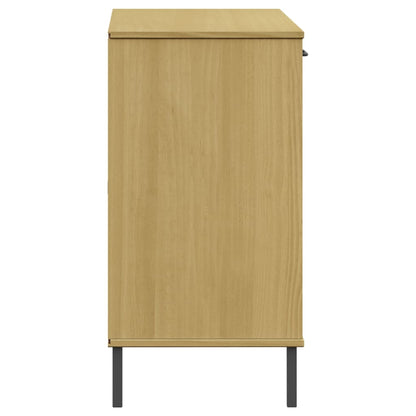 Skænk OSLO med metalben brun 113x40x77 cm massivt træ