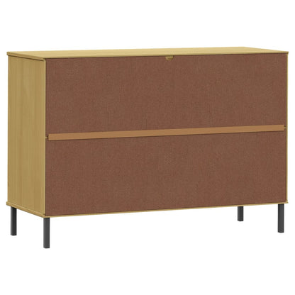 Skænk OSLO med metalben brun 113x40x77 cm massivt træ
