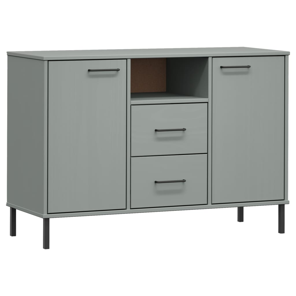 Skænk OSLO med metalben grå 113x40x77 cm massivt træ