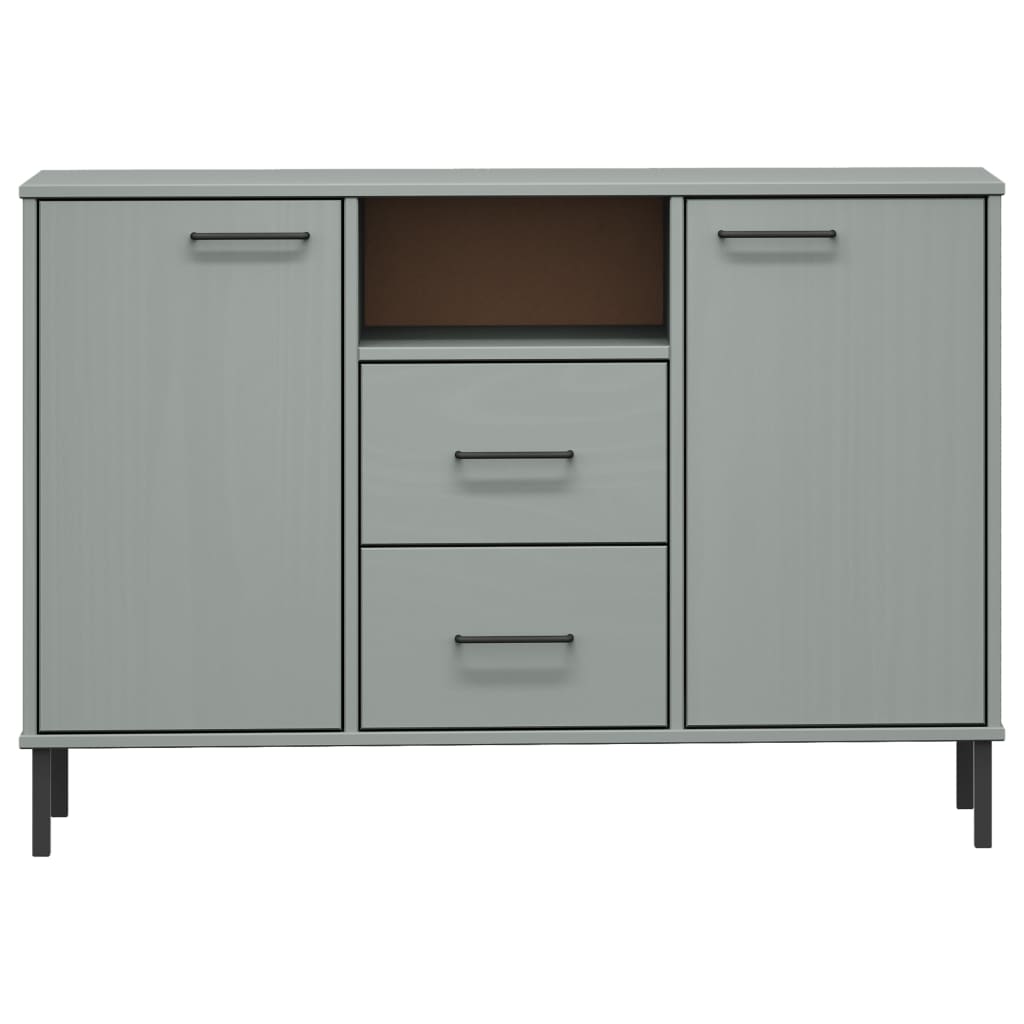 Skænk OSLO med metalben grå 113x40x77 cm massivt træ