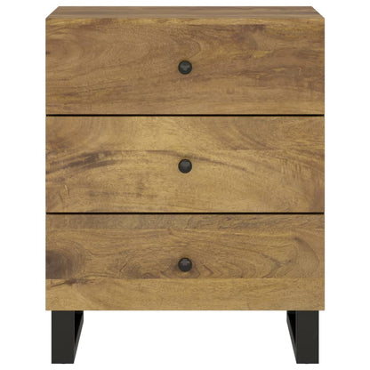 Nachttisch 50x33x62 cm Massivholz Mango & Holzwerkstoff