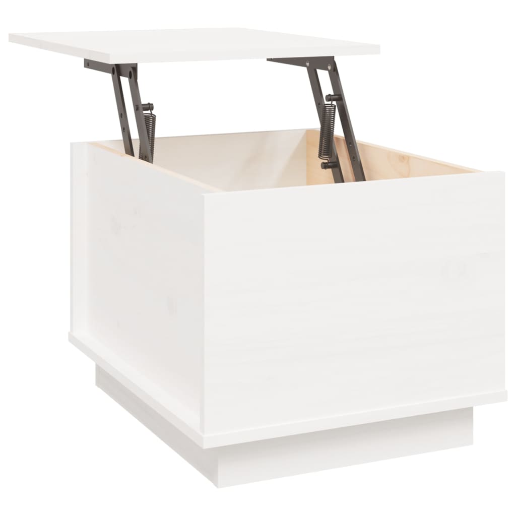 Couchtisch Weiß 40x50x35 cm Massivholz Kiefer