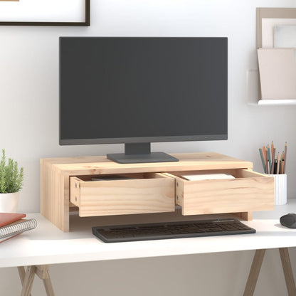 Monitorstativ 50x27x15 cm massivt fyrretræ