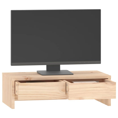 Monitorstativ 50x27x15 cm massivt fyrretræ
