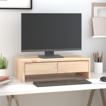 Monitorstativ 50x27x15 cm massivt fyrretræ