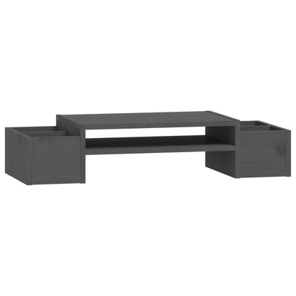 Skærmstativ Grå 70x27,5x15 cm Massiv fyrretræ