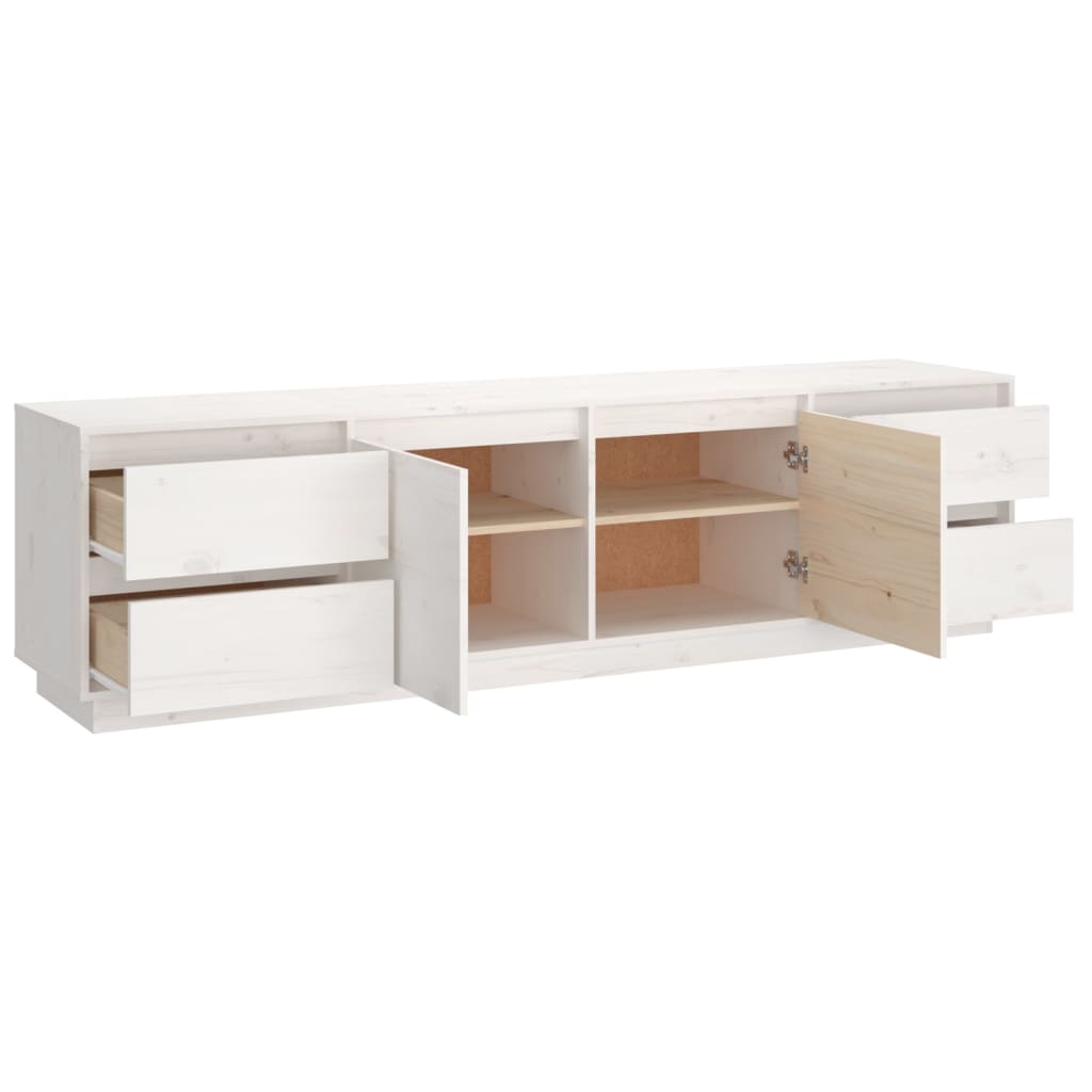 TV-skab Hvid 176x37x47,5 cm Massiv Fyr