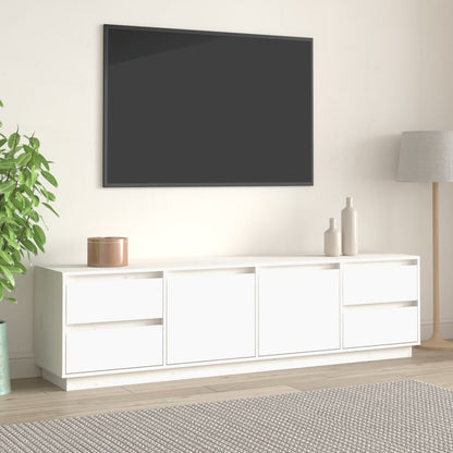 TV-skab Hvid 176x37x47,5 cm Massiv Fyr