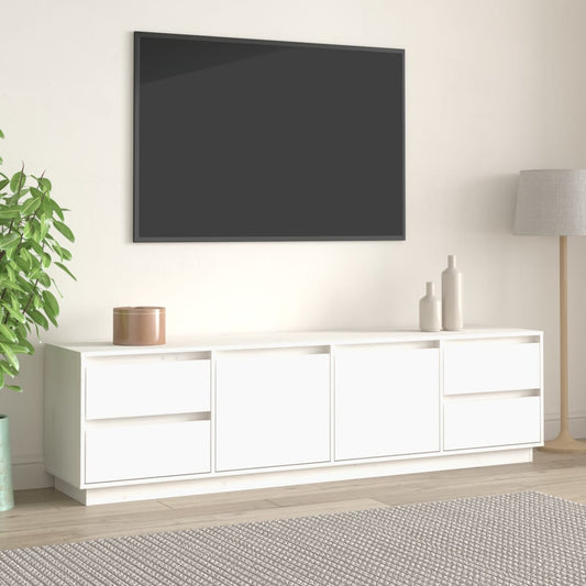 TV-skab Hvid 176x37x47,5 cm Massiv Fyr