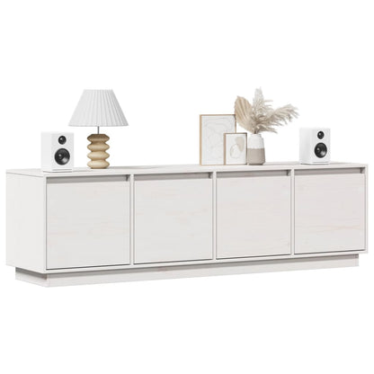 TV-Schrank Weiß 156x37x45 cm Massivholz Kiefer