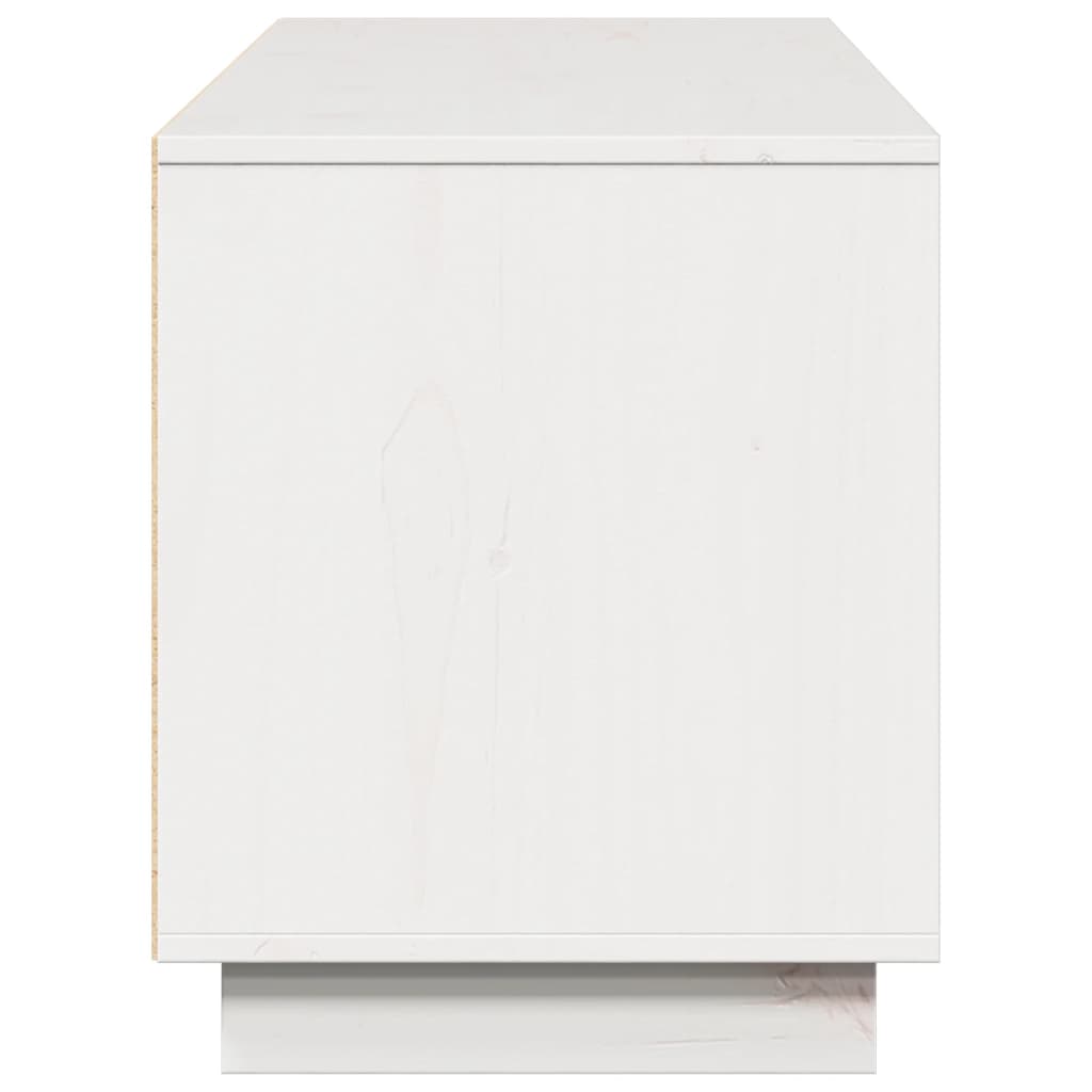 TV-Schrank Weiß 156x37x45 cm Massivholz Kiefer