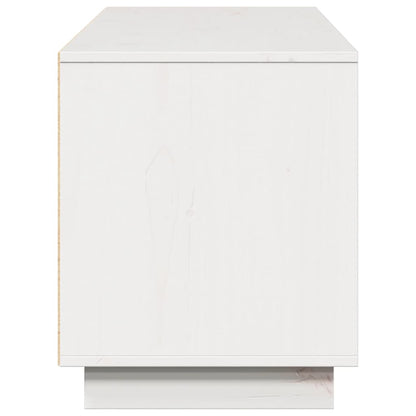 TV-Schrank Weiß 156x37x45 cm Massivholz Kiefer