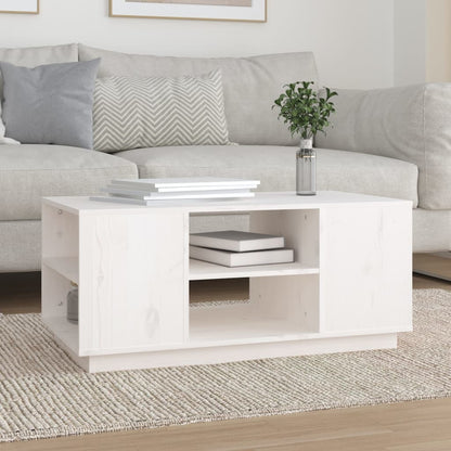 Sofabord Hvid 90x49x40,5 cm Massiv Fyr
