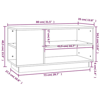 TV-Schrank Schwarz 80x35x40,5 cm Massivholz Kiefer