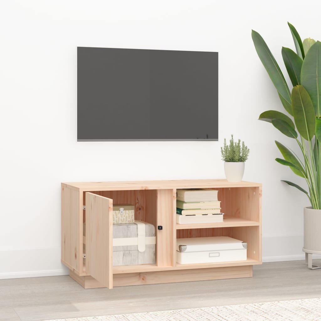 TV-Schrank 80x35x40,5 cm Massivholz Kiefer