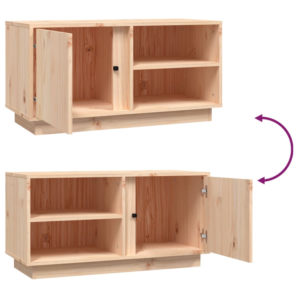 TV-Schrank 80x35x40,5 cm Massivholz Kiefer