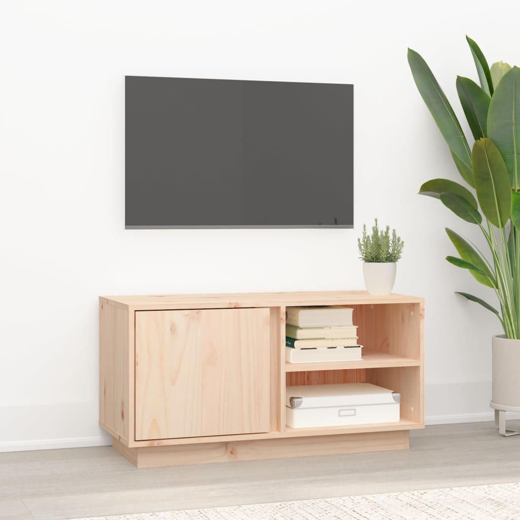 TV-Schrank 80x35x40,5 cm Massivholz Kiefer