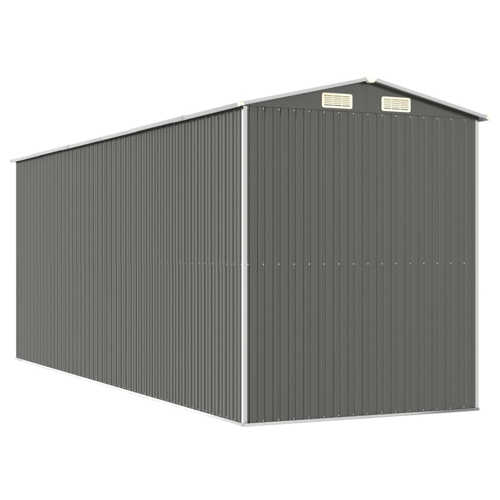 Redskabsskur Lysegrå 192x523x223 cm Galvaniseret Stål