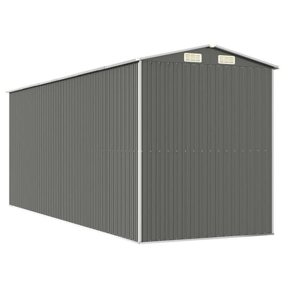 Redskabsskur Lysegrå 192x523x223 cm Galvaniseret Stål
