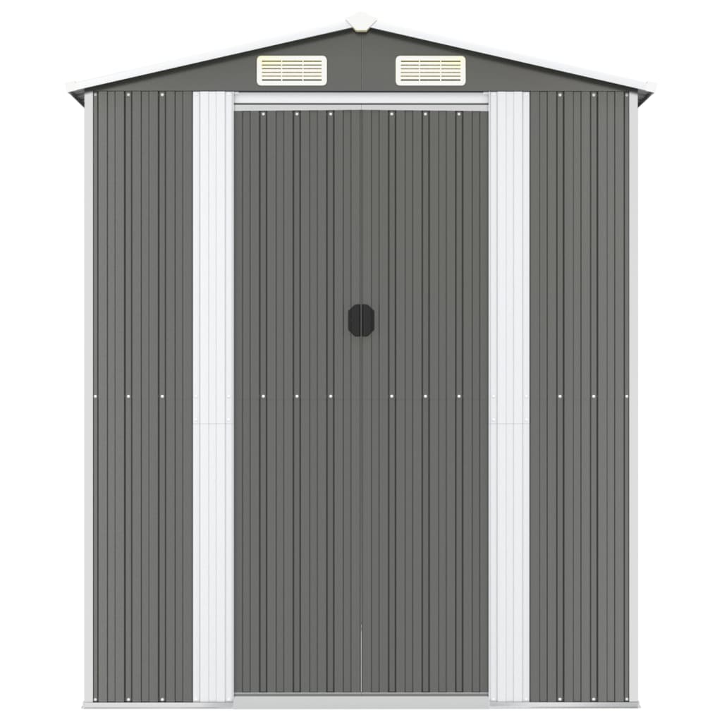 Geräteschuppen Hellgrau 192x689x223 cm Verzinkter Stahl