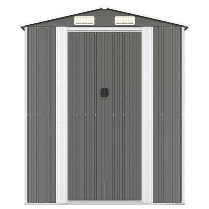 Geräteschuppen Hellgrau 192x689x223 cm Verzinkter Stahl