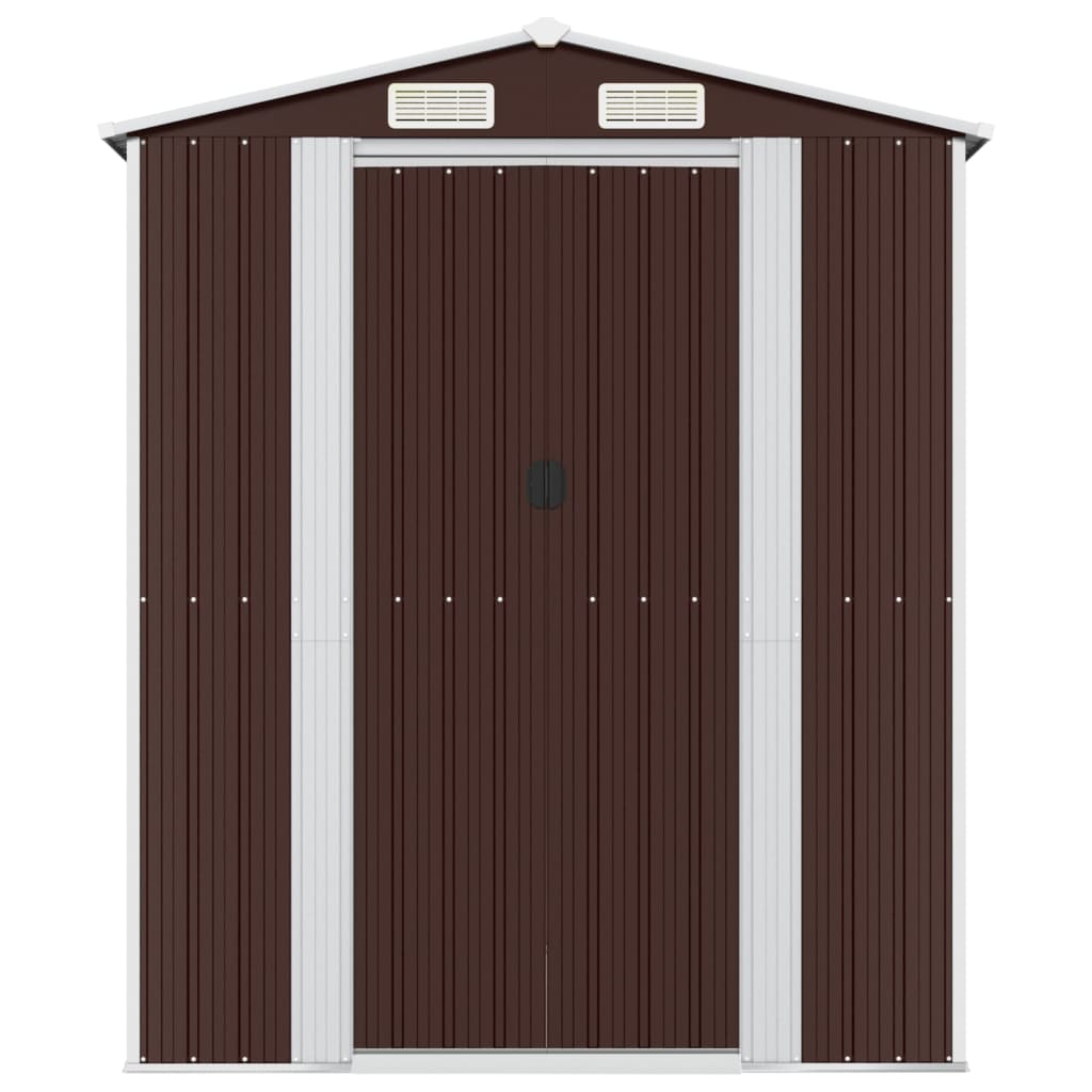 Geräteschuppen Dunkelbraun 192x357x223 cm Verzinkter Stahl