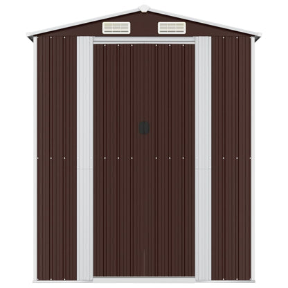 Geräteschuppen Dunkelbraun 192x357x223 cm Verzinkter Stahl