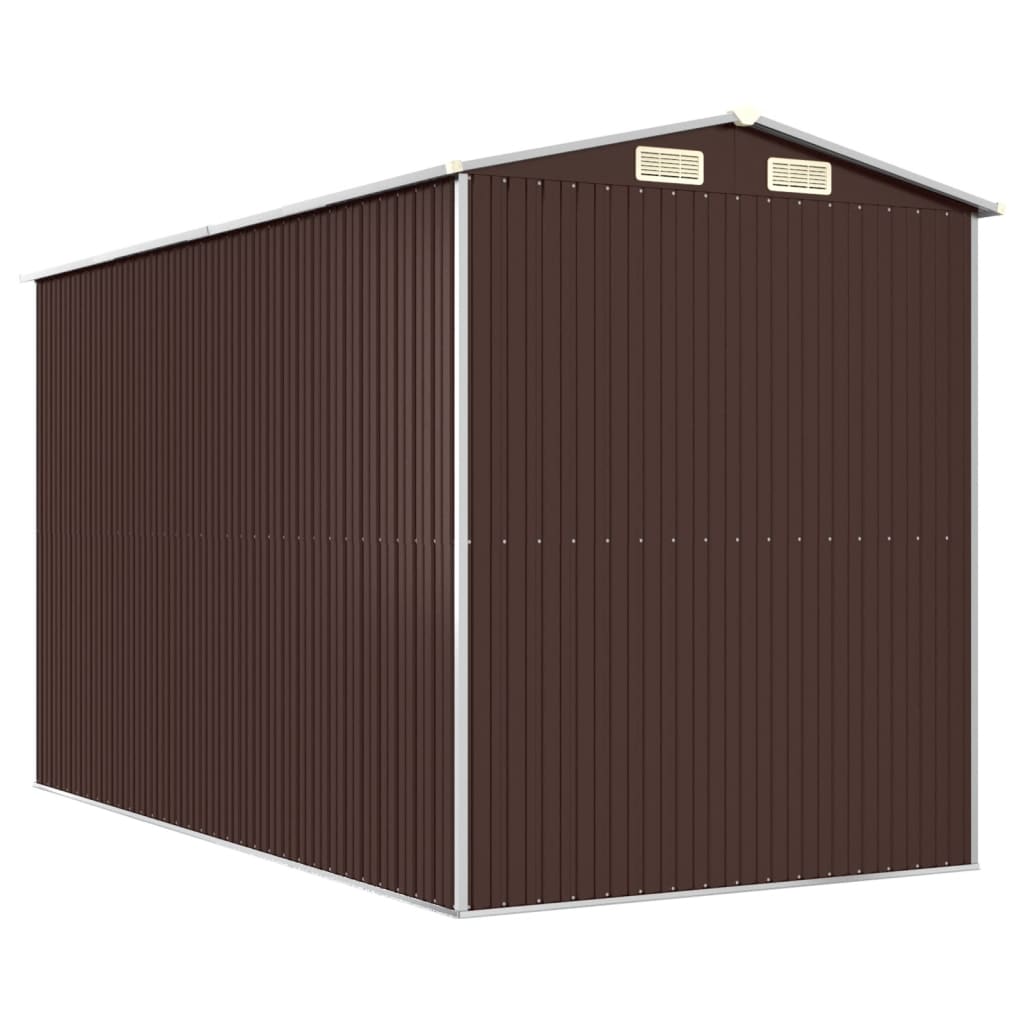 Geräteschuppen Dunkelbraun 192x357x223 cm Verzinkter Stahl
