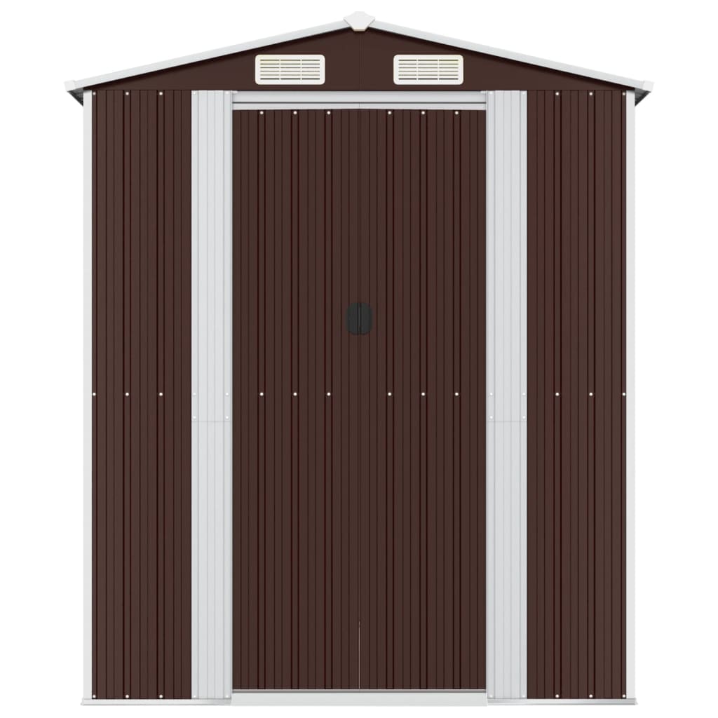 Geräteschuppen Dunkelbraun 192x689x223 cm Verzinkter Stahl
