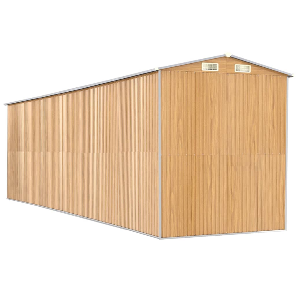 Geräteschuppen Hellbraun 192x689x223 cm Verzinkter Stahl