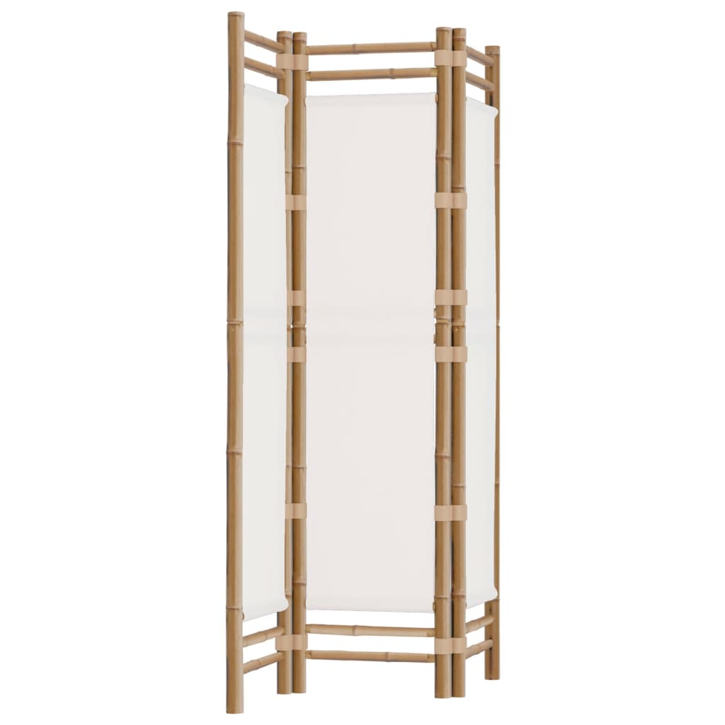 3-delt Foldeskærm 120 cm Bambus og lærred