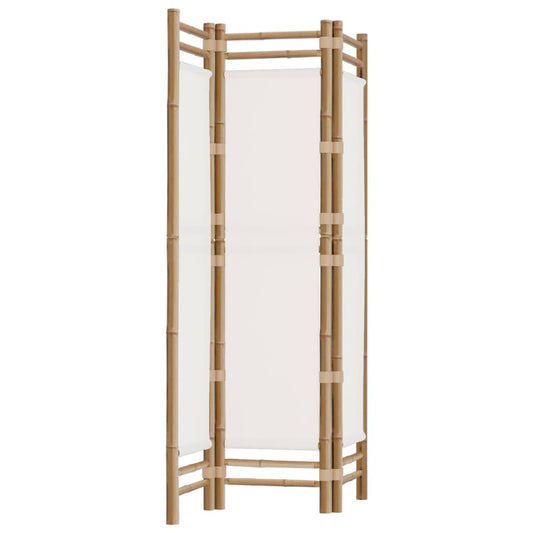 3-delt Foldeskærm 120 cm Bambus og lærred