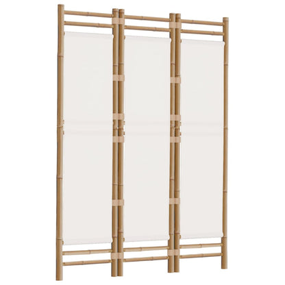 3-delt Foldeskærm 120 cm Bambus og lærred