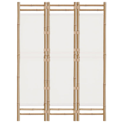 3-delt Foldeskærm 120 cm Bambus og lærred