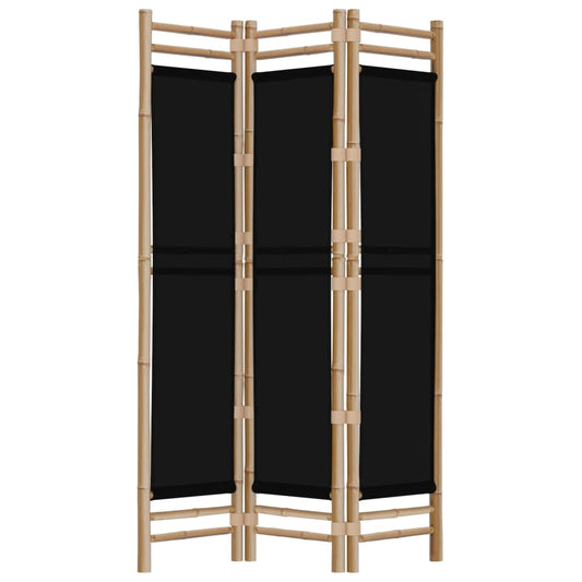 3-delt Foldeskærm 120 cm Bambus og lærred