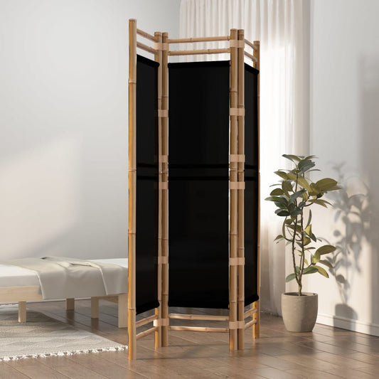 3-delt Foldeskærm 120 cm Bambus og lærred