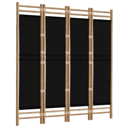 4-delt Foldeskærm 160 cm Bambus og lærred