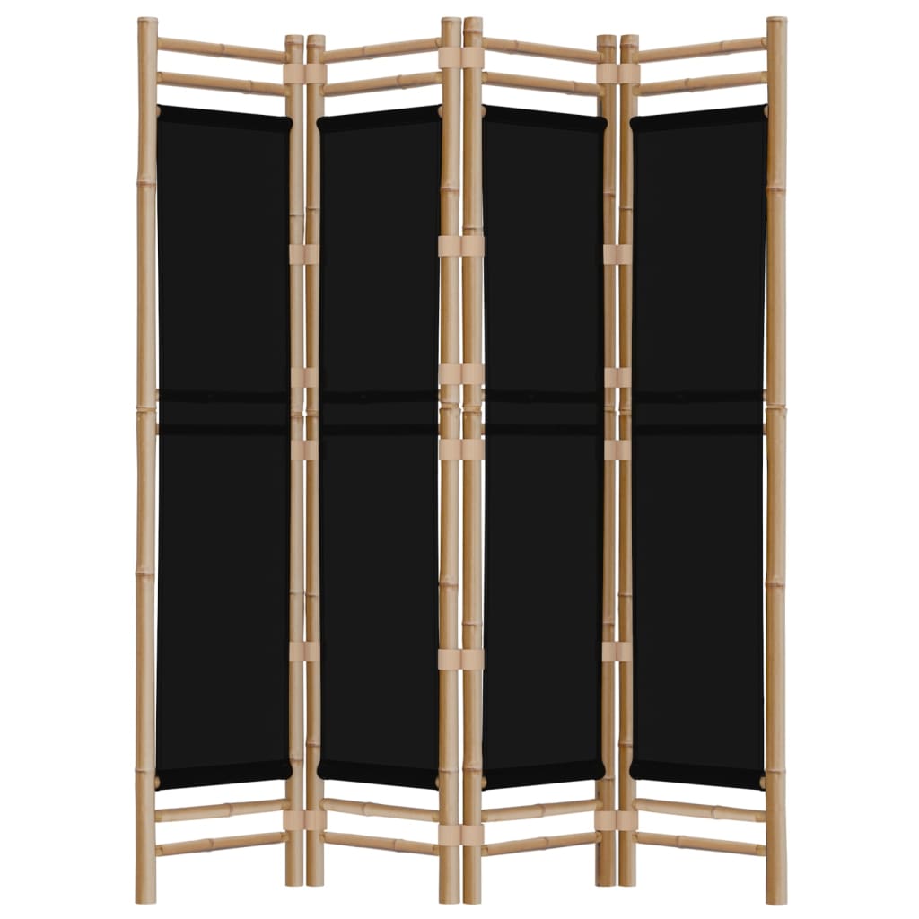 4-delt Foldeskærm 160 cm Bambus og lærred