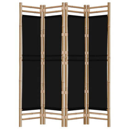 4-delt Foldeskærm 160 cm Bambus og lærred